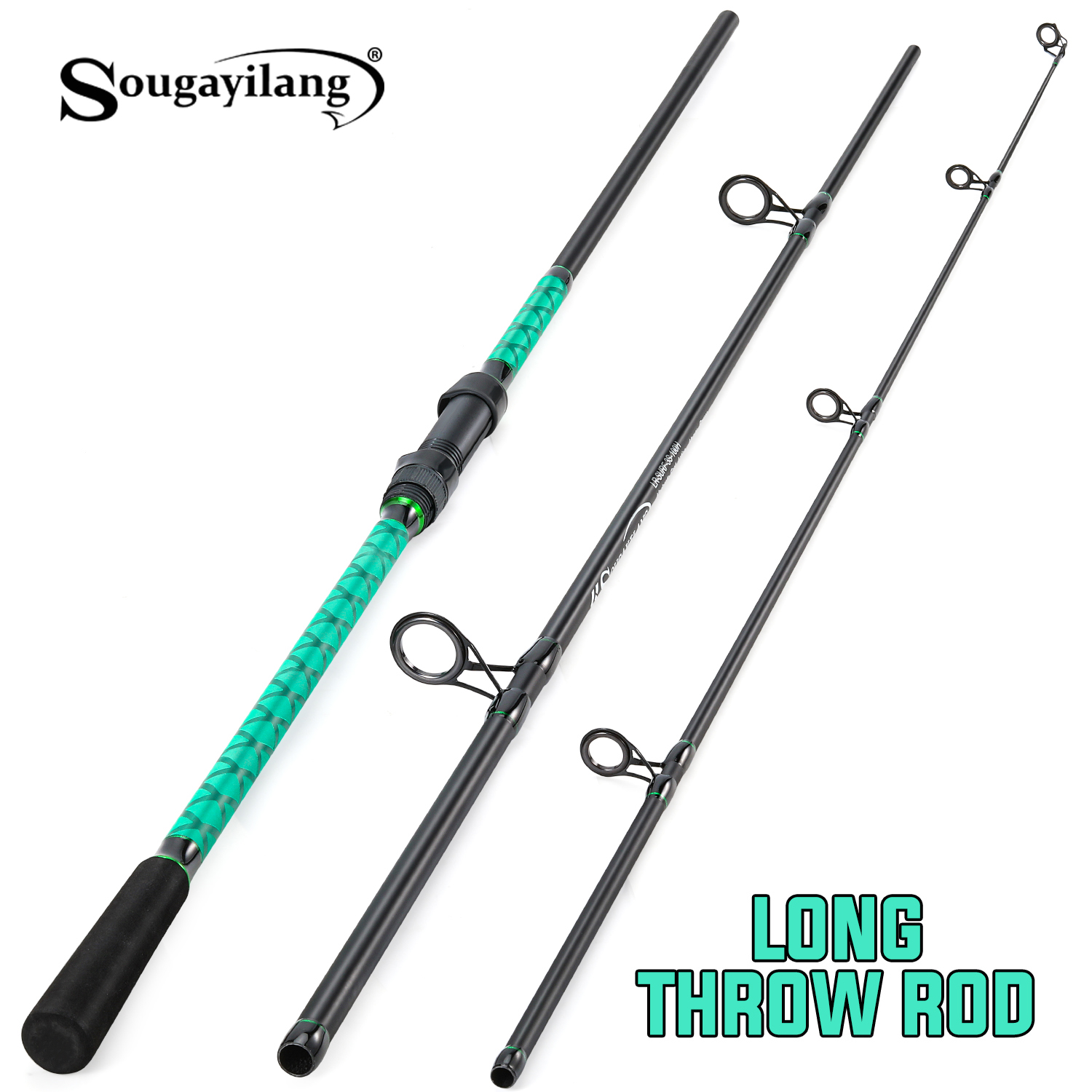 Surf Fishing Equipment - Sougayilang Karpfenangelrute, 3-teilig, hohe Leistung, 12-40lb