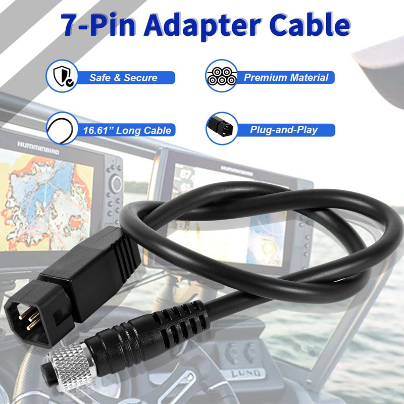 Fish Finder - Universelles Sonar-Transducer-Adapterkabel, schwarz, für Humminbird Fish