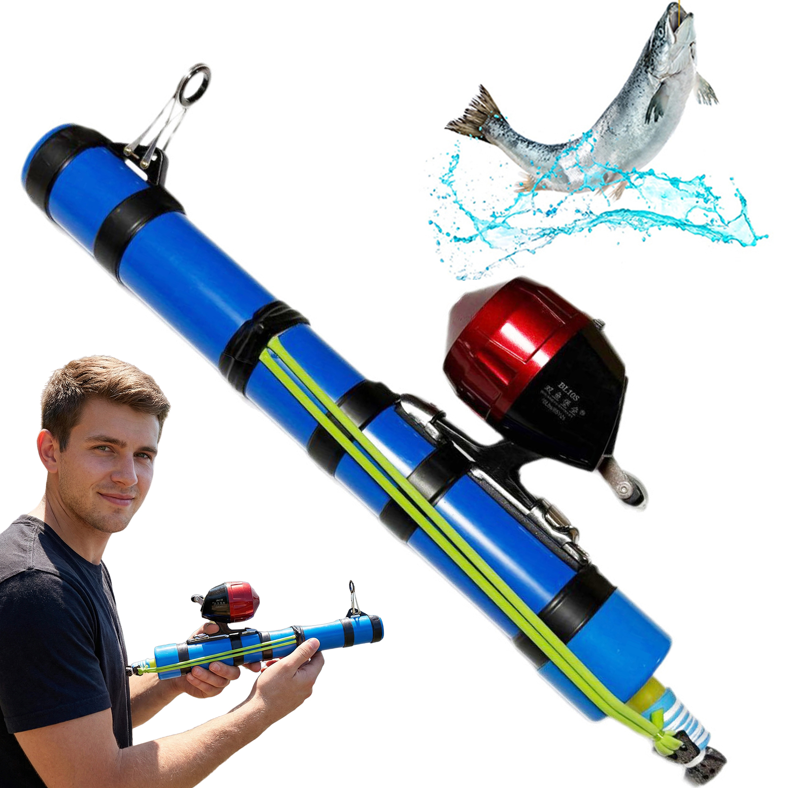 Fishing Equipment In China - Schleuder-Angelrolle Fischköder-Wurfgerät Tragbare Katapult-Angelrute Angelwerkzeuge Angelkatapult-Stange