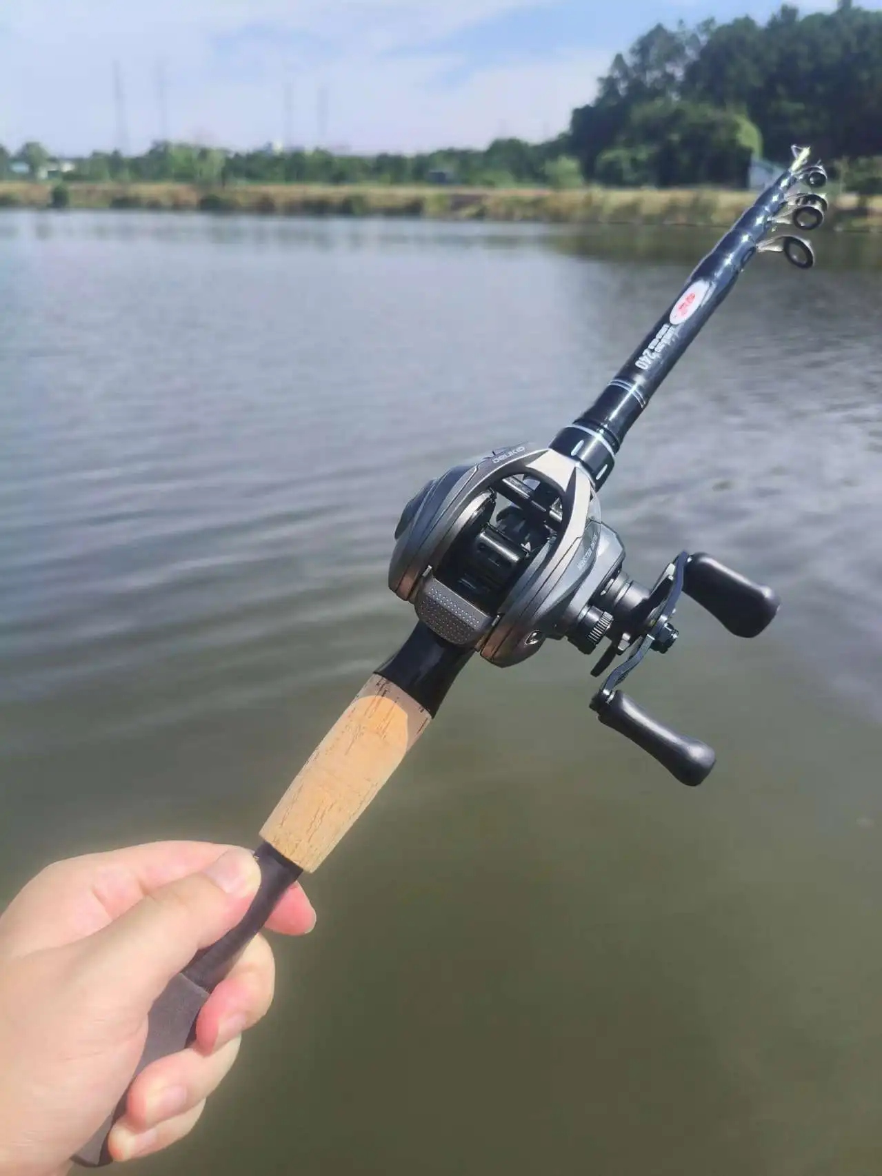 Fishing Equipment Europe - DEUKIO 2,1/2,4m Angelruten- und Rollen-Set, tragbare
