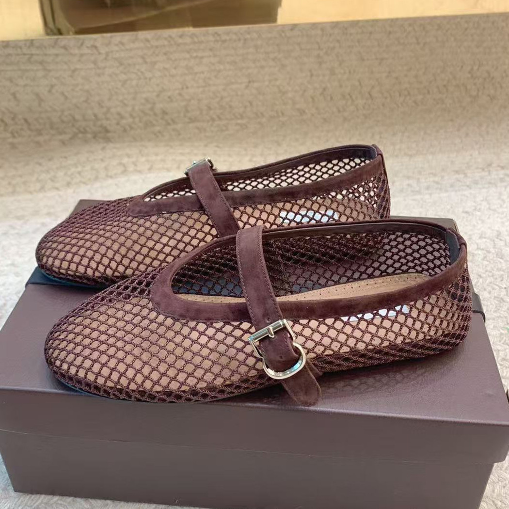 Fishing Net - Freizeit-Ballettschuhe im Fishnet-Stil aus echtem Leder