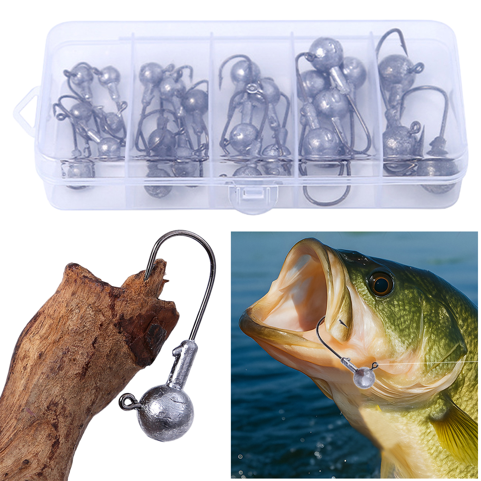 Fishing Equipment In China - 25-teiliges Angelhaken-Set mit Widerhaken, Jig-Köderringhaken, Metall-Jighaken,