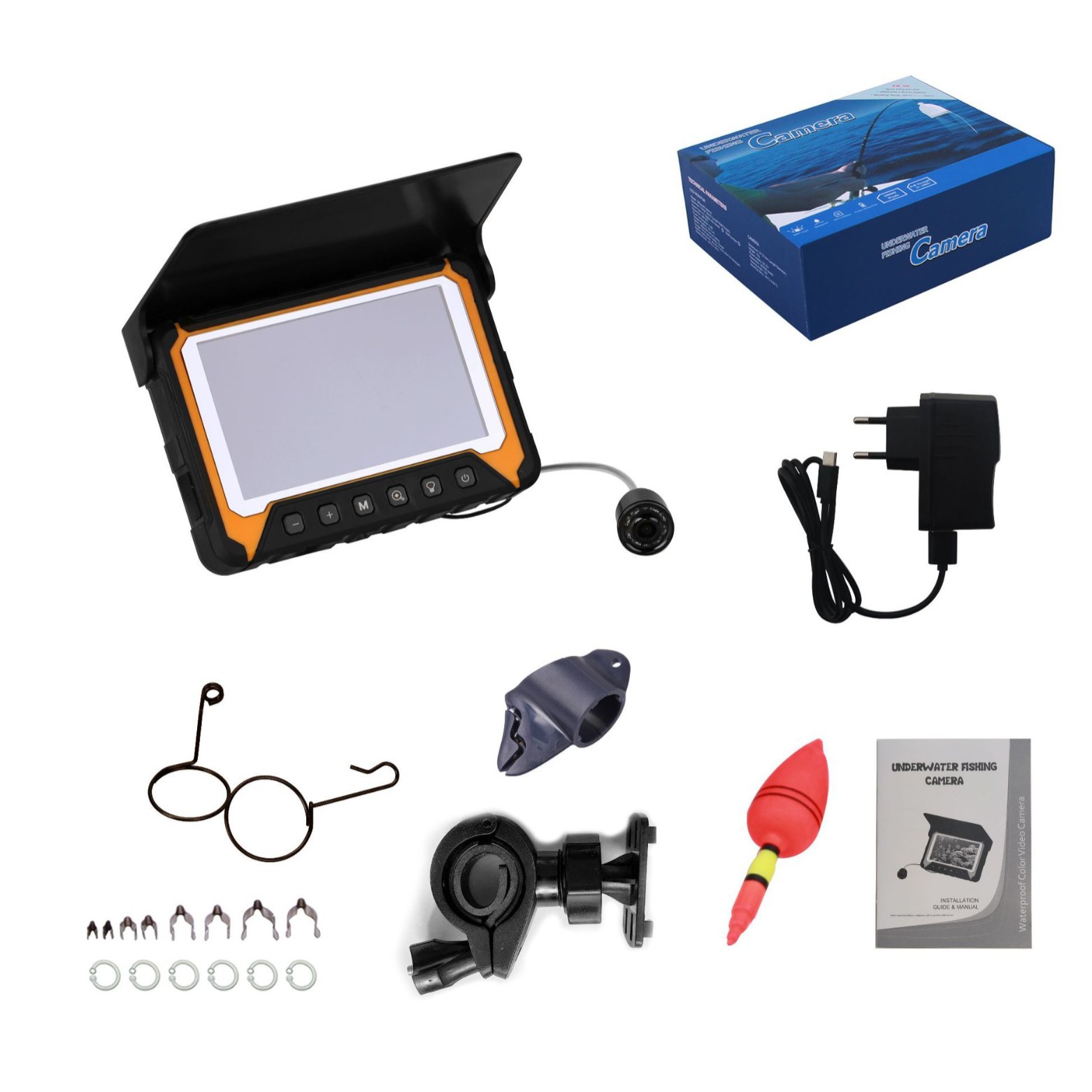 Fish Finder - 5-Zoll-IPS-Bildschirm Unterwasser-Fischkamera für 15/20/30 m Tiefe,