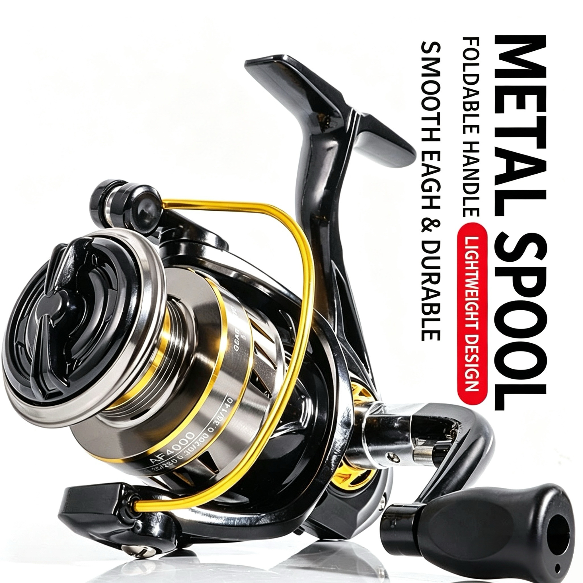 Spinning Reel - Vollmetall-Spinnrolle, Universal-Angelrolle für Weitwürfe, Marine- und
