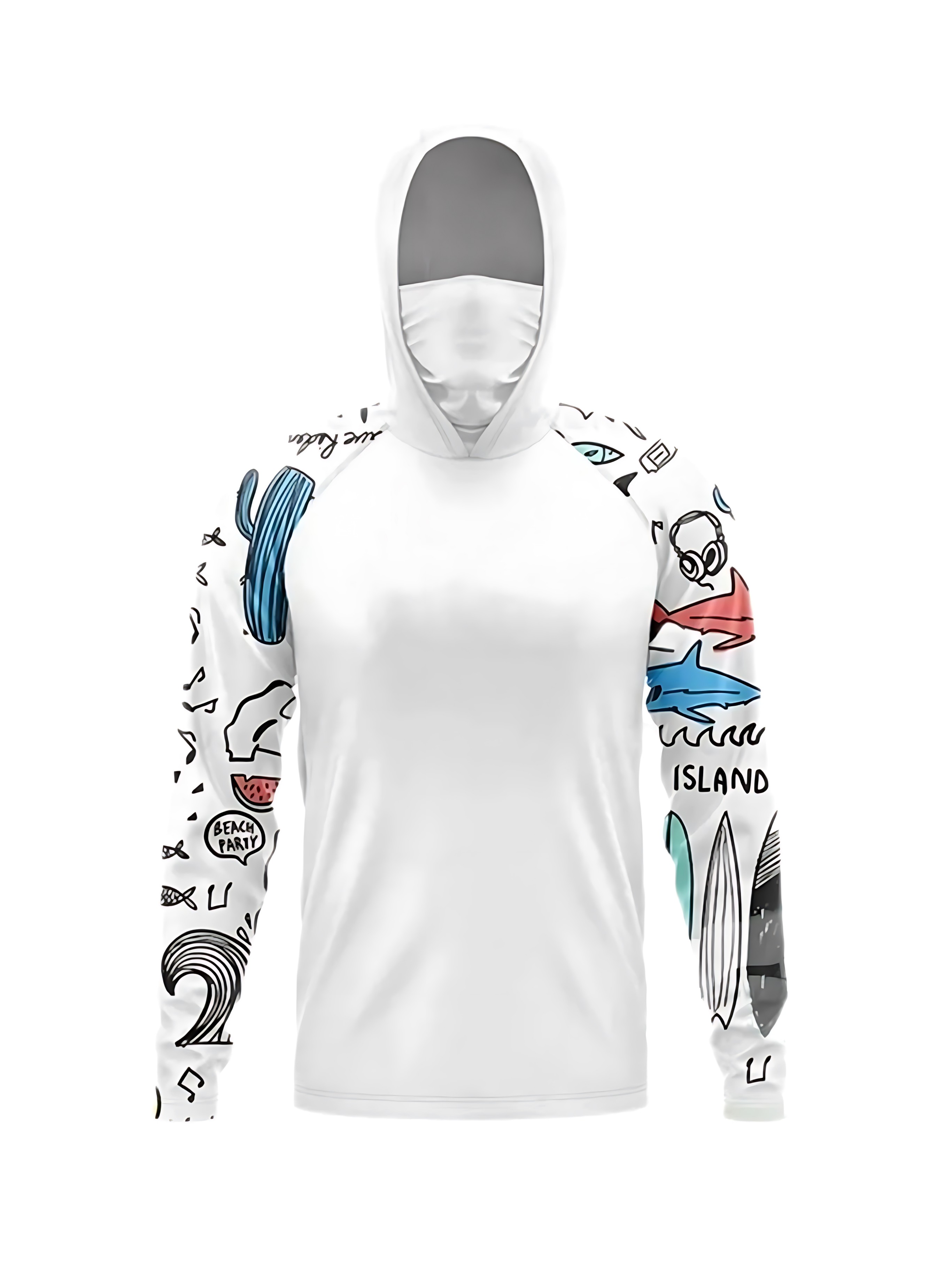 Fishing Equipment In China - Angler-Kapuzenpullover, Schwimm-Sonnenschutz, UV-blockierende Maske, fischförmiges Top-Ausrüstungsset,