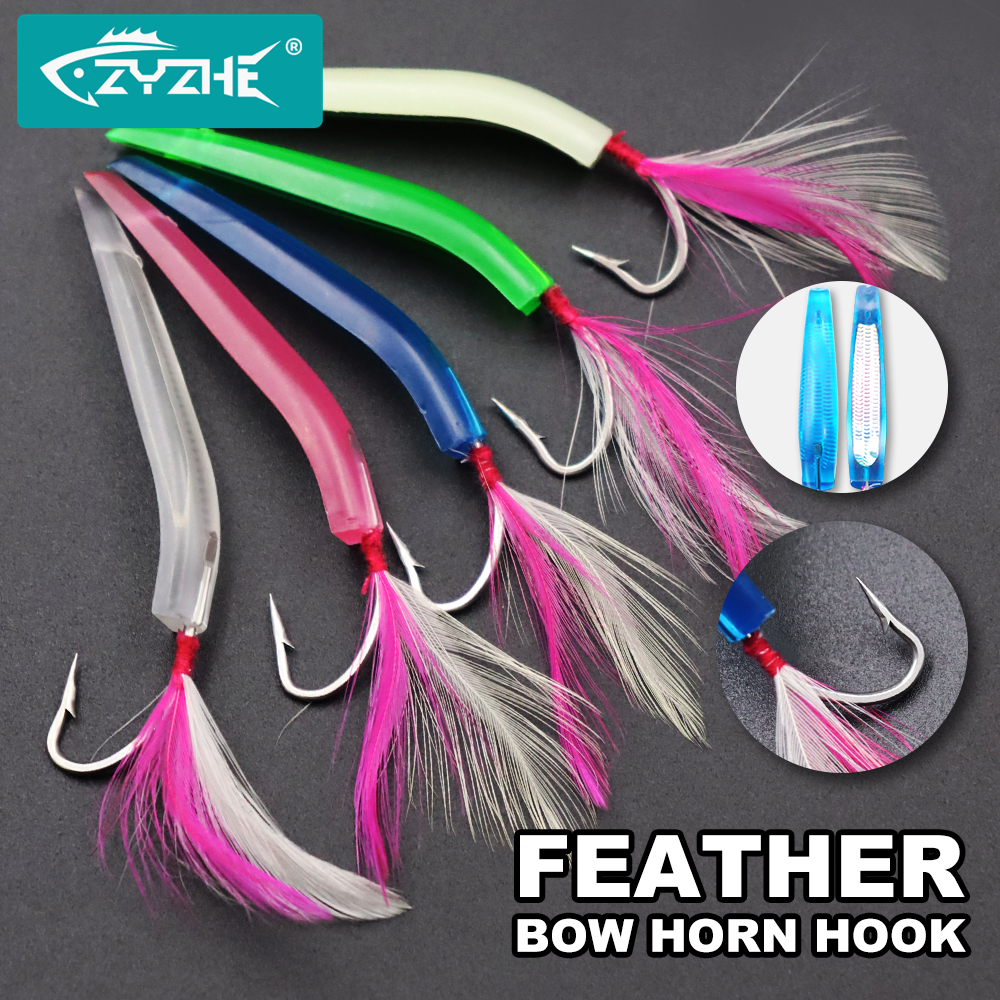 Surf Fishing Equipment - ZYZHE Surf-Trolling-Köder mit Bowhorn-Haken 4/5/6/7CM, Leuchtende