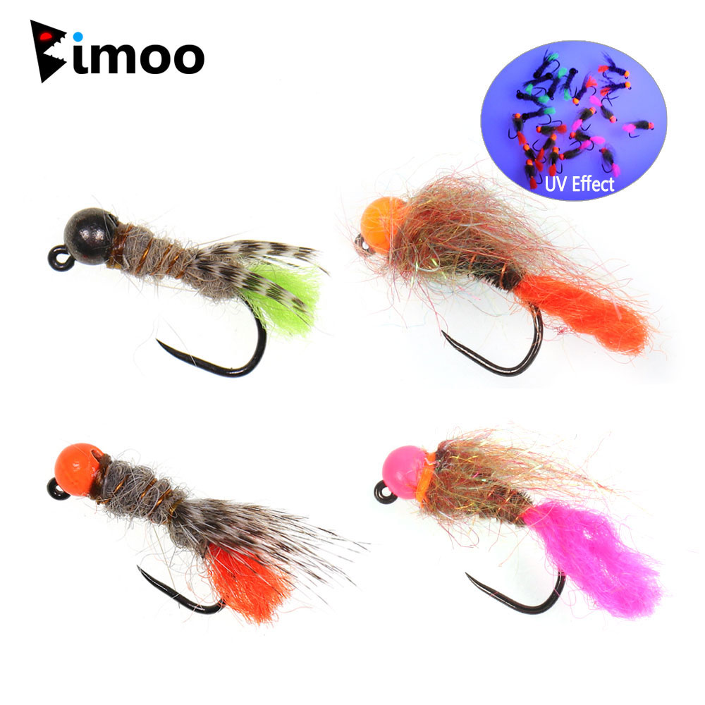 Fishing Equipment Europe - Bimoo 4er-Set Wolfram-Kugelkopf-Wet-Fliegen, schnellsinkend, Hare's Ear
