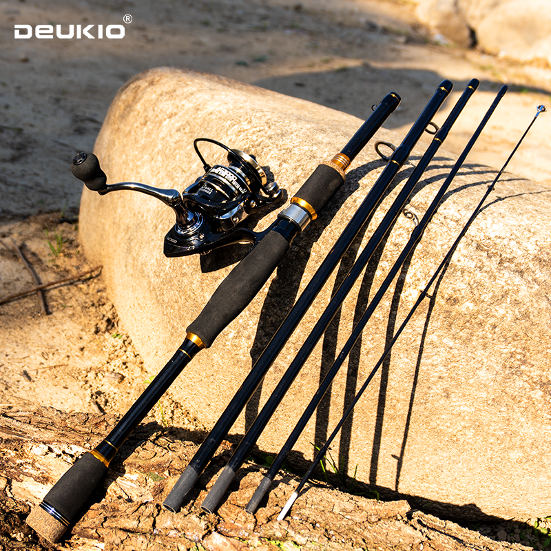 Fishing Equipment Europe - DEUKIO Angelruten- und Rollen-Set 1,8-2,1m Kohlefaser-Spinnrute
