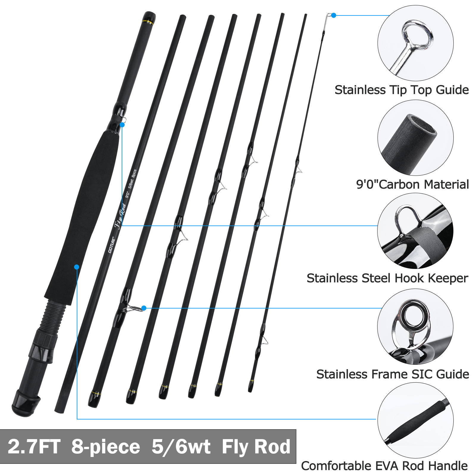 Goture 8 Abschnitt Travel Fly  – Fishing Equipment Europe Bewertung und Preis