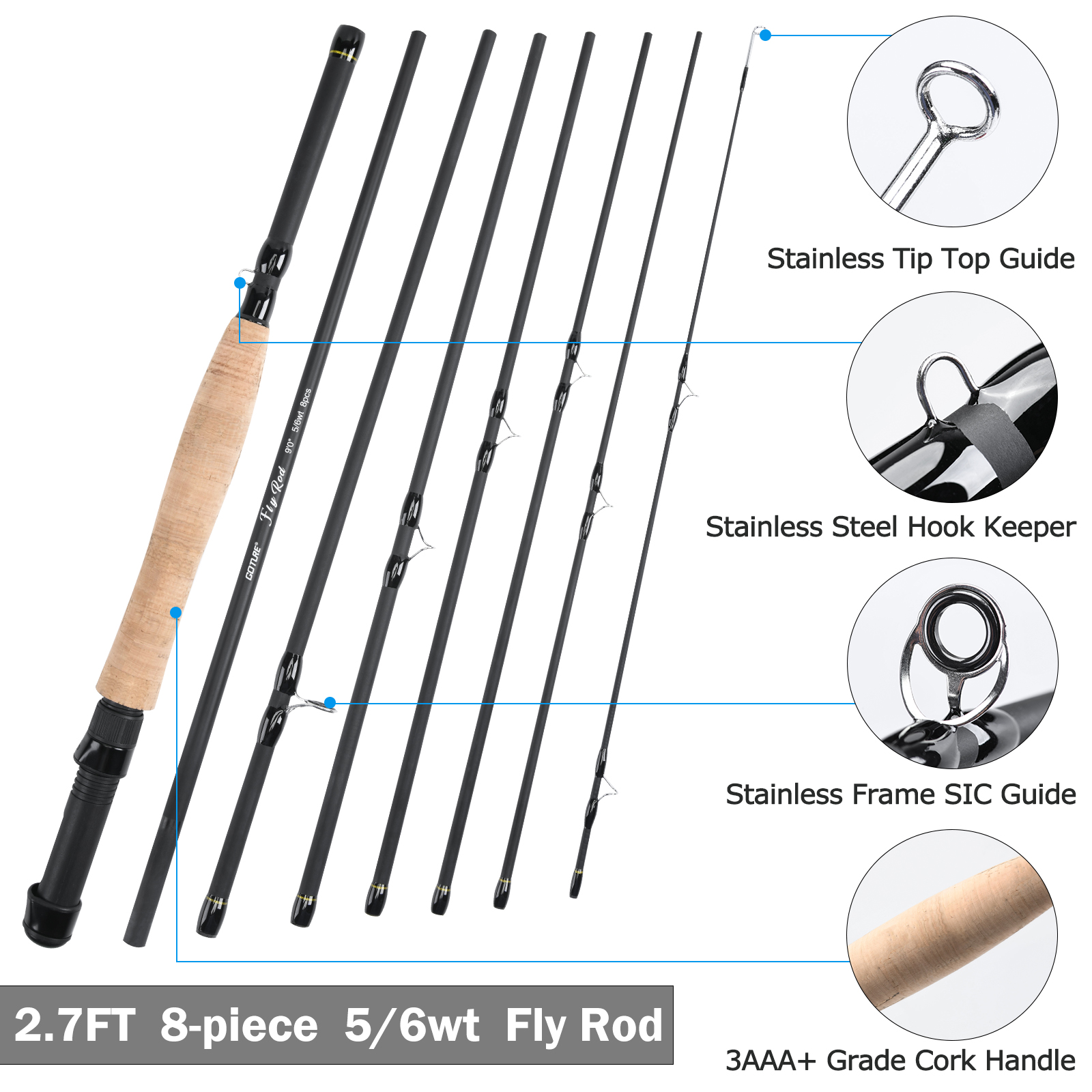 Goture 8 Abschnitt Travel Fly  – Fishing Equipment Europe Bewertung und Preis