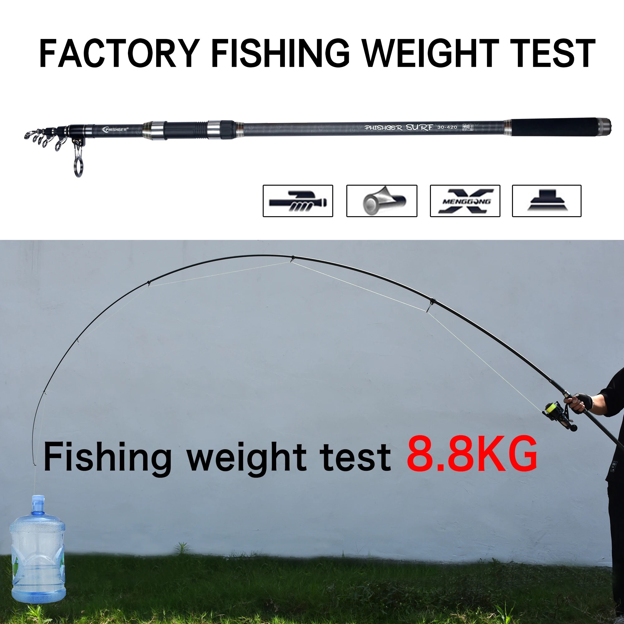 PHISHGER Teleskop-Surf-Spinnru – Surf Fishing Equipment Bewertung und Preis