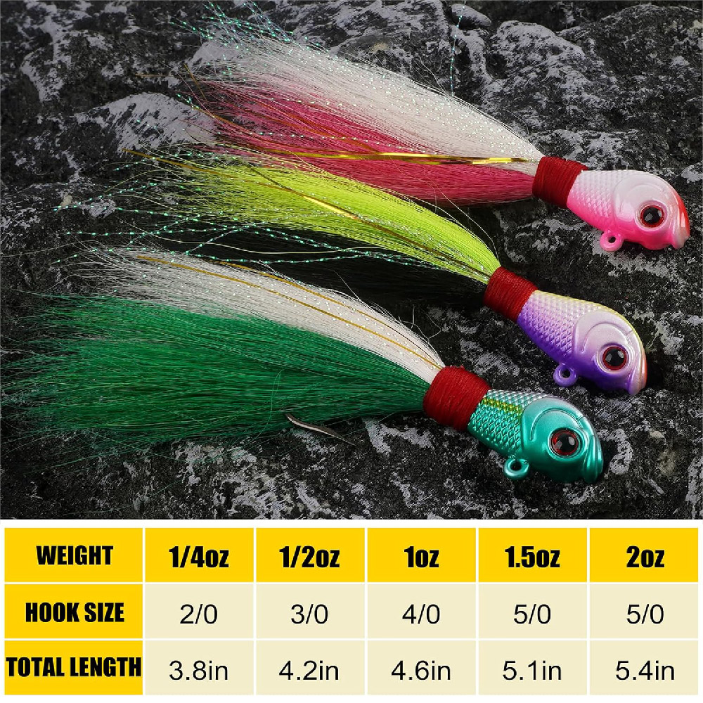 3 Stück Bucktail Jigs Salzwass – Surf Fishing Equipment Bewertung und Preis
