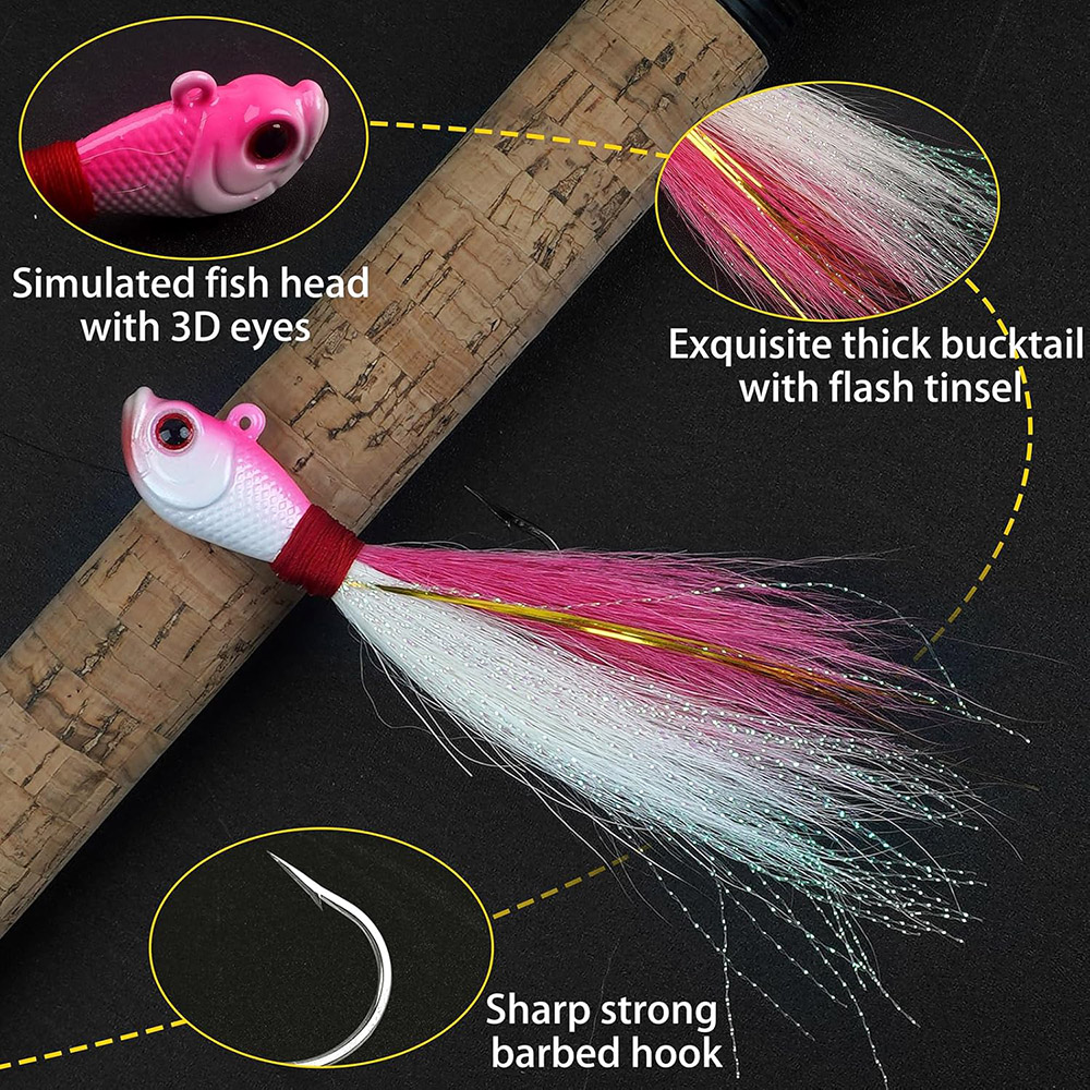 3 Stück Bucktail Jigs Salzwass – Surf Fishing Equipment Bewertung und Preis