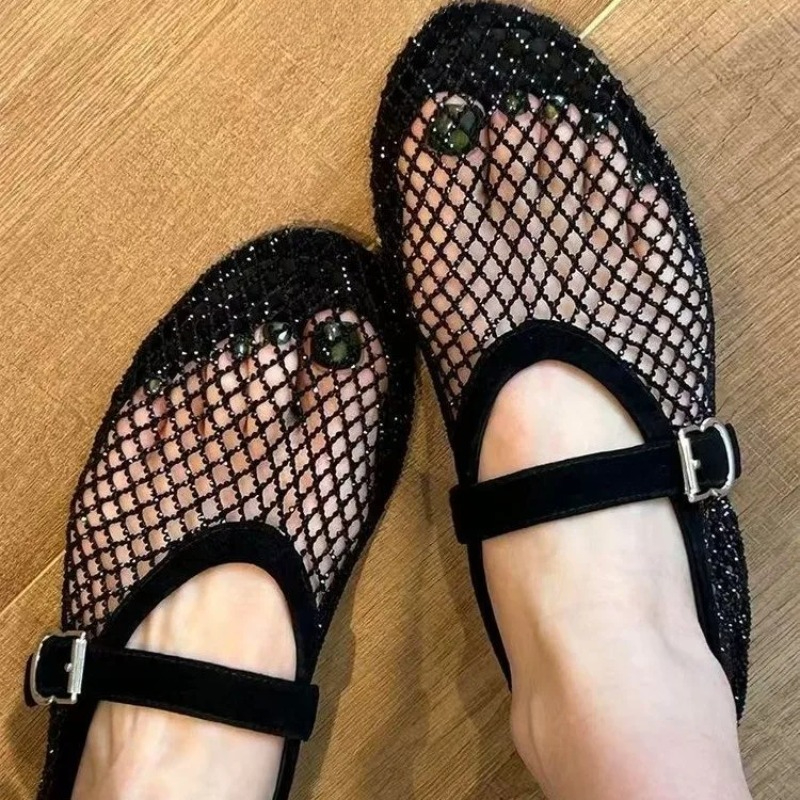Hohle Strass-Baotou-Sandalen f – Fishing Net Bewertung und Preis